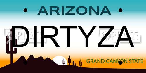 DIRTYZA Arizona License Plate