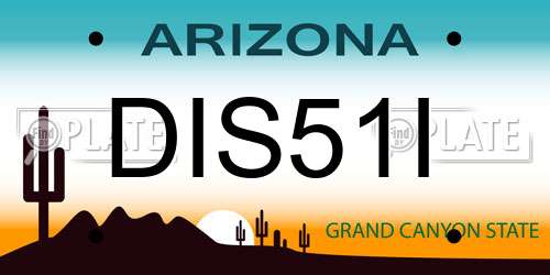 DIS51I Arizona License Plate