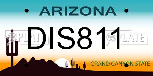 DIS811 Arizona License Plate