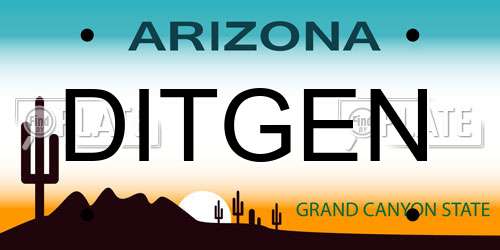 DITGEN Arizona License Plate