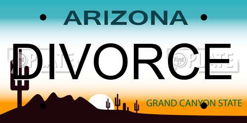 DIVORCE Arizona License Plate