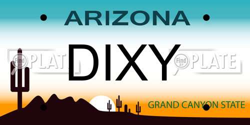 DIXY Arizona License Plate