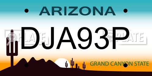 DJA93P Arizona License Plate