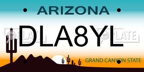 DLA8YL Arizona License Plate