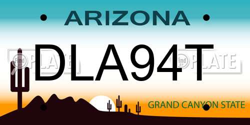 DLA94T Arizona License Plate