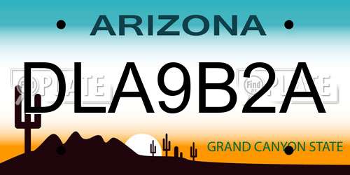 DLA9B2A Arizona License Plate
