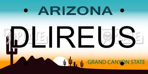 DLIREUS Arizona License Plate