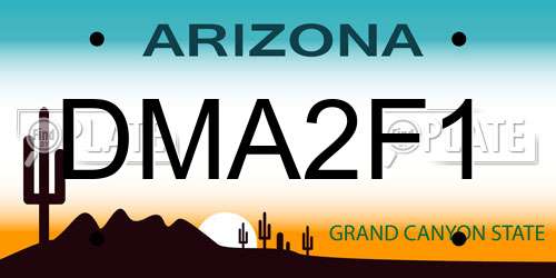DMA2F1 Arizona License Plate