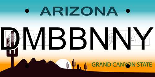 DMBBNNY Arizona License Plate