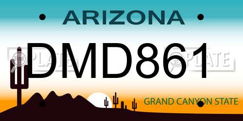 DMD861 Arizona License Plate