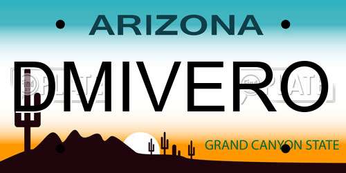 DMIVERO Arizona License Plate