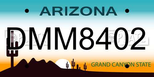 DMM8402 Arizona License Plate