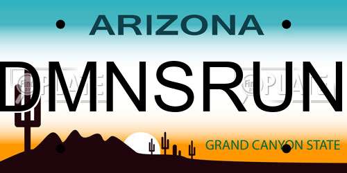 DMNSRUN Arizona License Plate