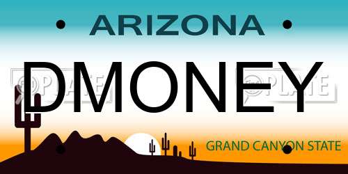 DMONEY Arizona License Plate