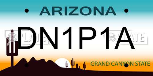 DN1P1A Arizona License Plate