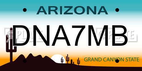 DNA7MB Arizona License Plate
