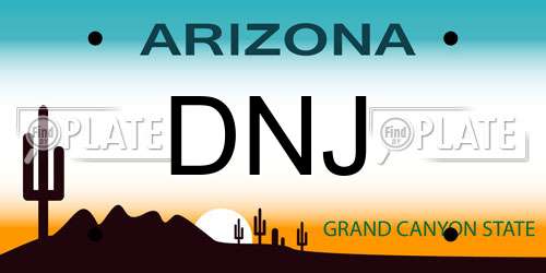 DNJ Arizona License Plate