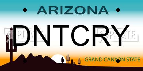 DNTCRY Arizona License Plate
