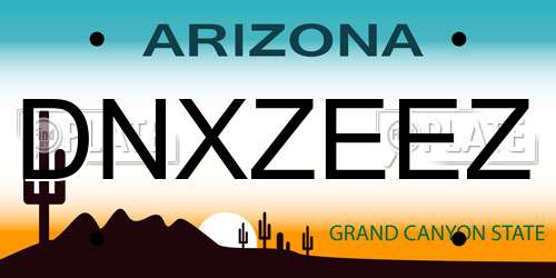 DNXZEEZ Arizona License Plate