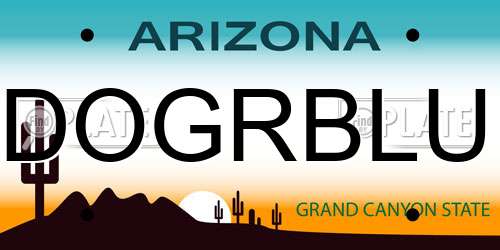 DOGRBLU Arizona License Plate