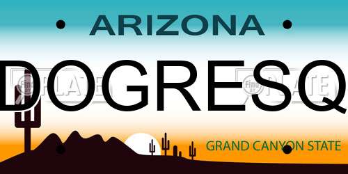 DOGRESQ Arizona License Plate