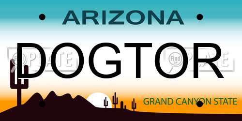 DOGTOR Arizona License Plate