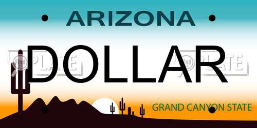 DOLLAR Arizona License Plate