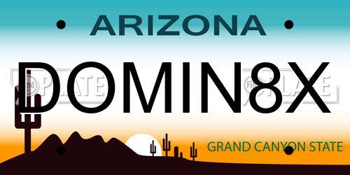 DOMIN8X Arizona License Plate