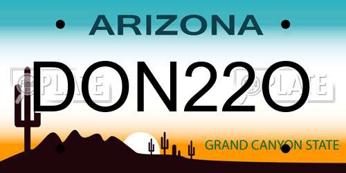 DON22O Arizona License Plate