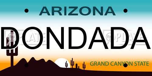 DONDADA Arizona License Plate