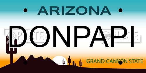 DONPAPI Arizona License Plate