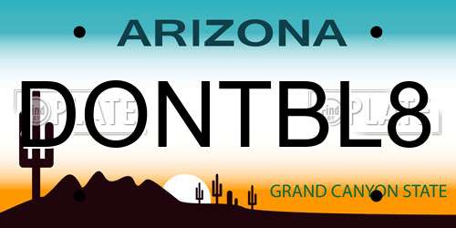 DONTBL8 Arizona License Plate