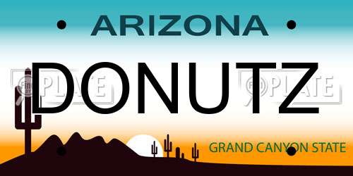 DONUTZ Arizona License Plate