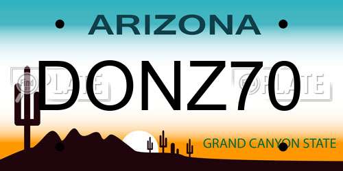 DONZ70 Arizona License Plate