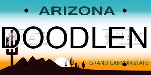 DOODLEN Arizona License Plate