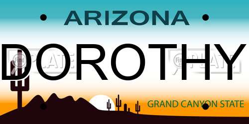 DOROTHY Arizona License Plate