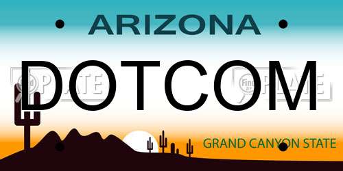 DOTCOM Arizona License Plate
