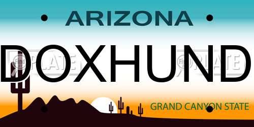 DOXHUND Arizona License Plate