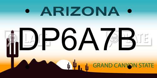DP6A7B Arizona License Plate