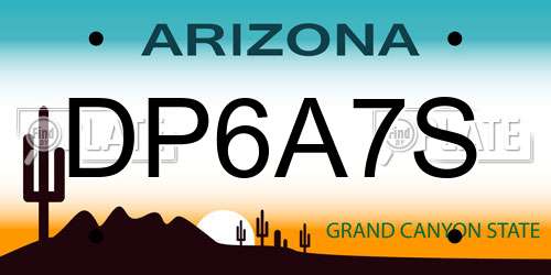 DP6A7S Arizona License Plate