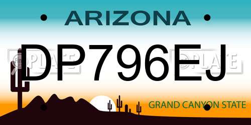 DP796EJ Arizona License Plate