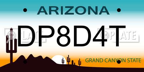 DP8D4T Arizona License Plate