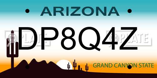 DP8Q4Z Arizona License Plate