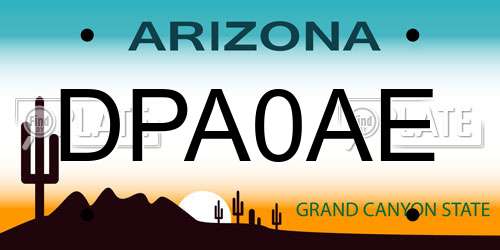 DPA0AE Arizona License Plate