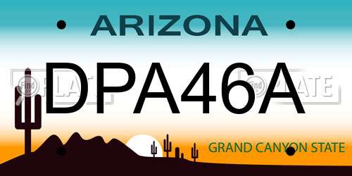 DPA46A Arizona License Plate