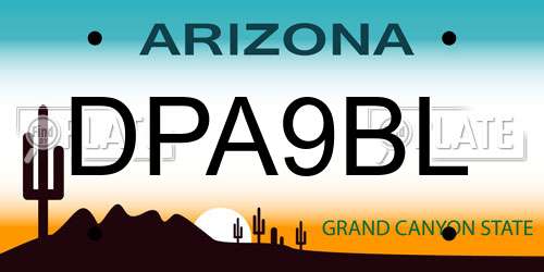 DPA9BL Arizona License Plate
