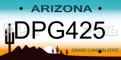 DPG425 Arizona License Plate