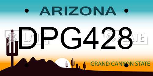 DPG428 Arizona License Plate