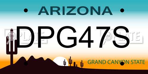 DPG47S Arizona License Plate