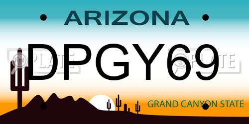 DPGY69 Arizona License Plate